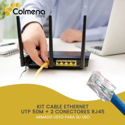 KIT de cable UTP de 50 metros/ 2CONECTORES RJ45