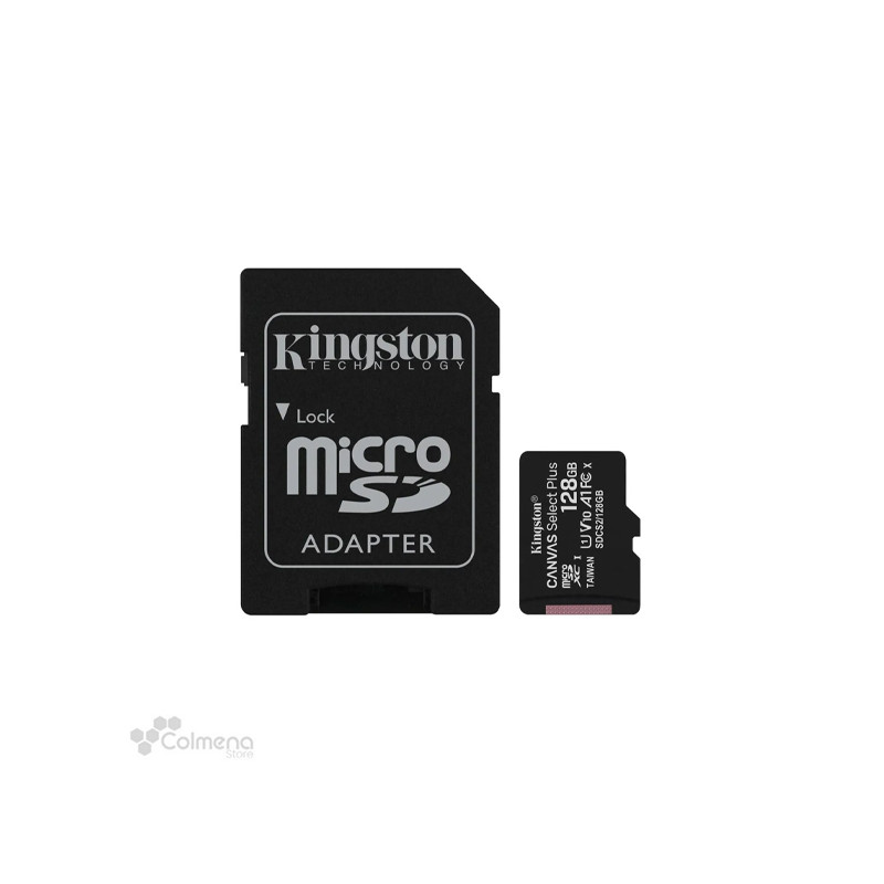 Kingston Canvas Select Plus - Tarjeta de memoria flash (adaptador microSDXC a SD Incluido) - 128 GB